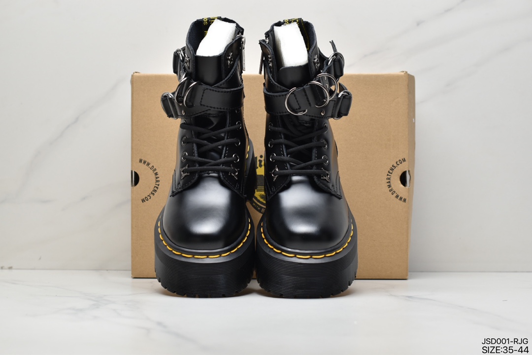 Dr.Martens new Yang Mi same style zipper ring buckle Goodyear Martin boots thick-soled high-heeled 266666001