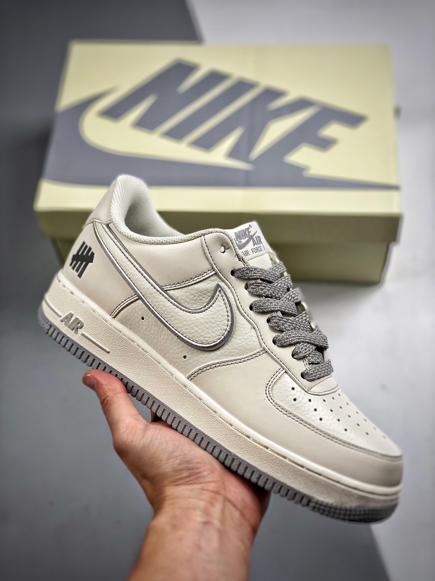 Núcleo 4 Nike Air Force 1 07 Gris Crema Air Force 1 Low Casual Skate Shoes Cuero Personalizado Impresión 3D de Fábrica …