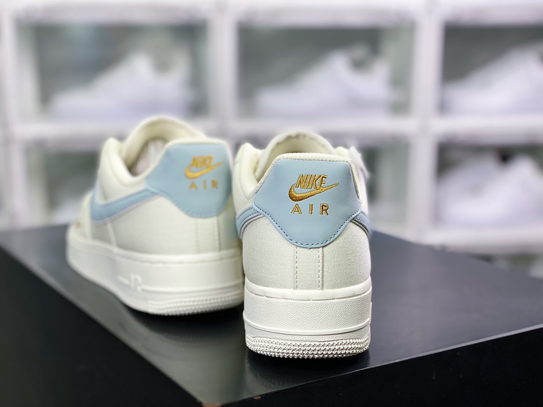 Air Force 1’07 Low QS”Sail/Light Blue/Gold”空军一号MN5696-009-Chinese wholesaler seller Clothes Bags handbags wholesale Shoes High Quatity wholesaler seller Cheap Sneakers from China Factory Chinese suppliers china wholesale clothing wholesaler seller Air Force 1’07 Low QS”Sail/Light Blue/Gold”空军一号MN5696-009