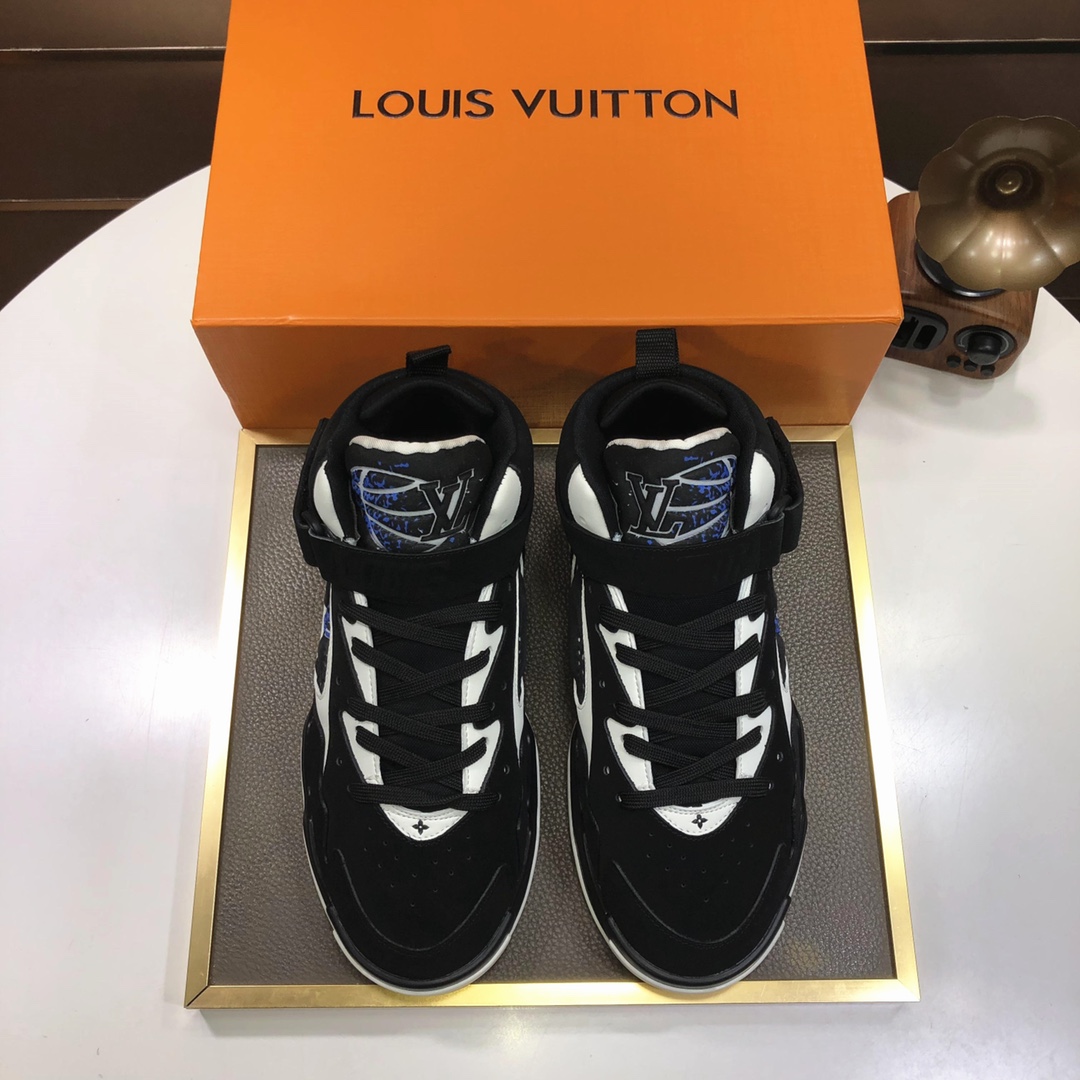 410LOUIS VUITTON原单Louis Vuitton 路易威登——顶级版本 LV经典潮鞋选用进口原版牛皮 透气网布内里.原版耐磨橡胶大底高品质精品