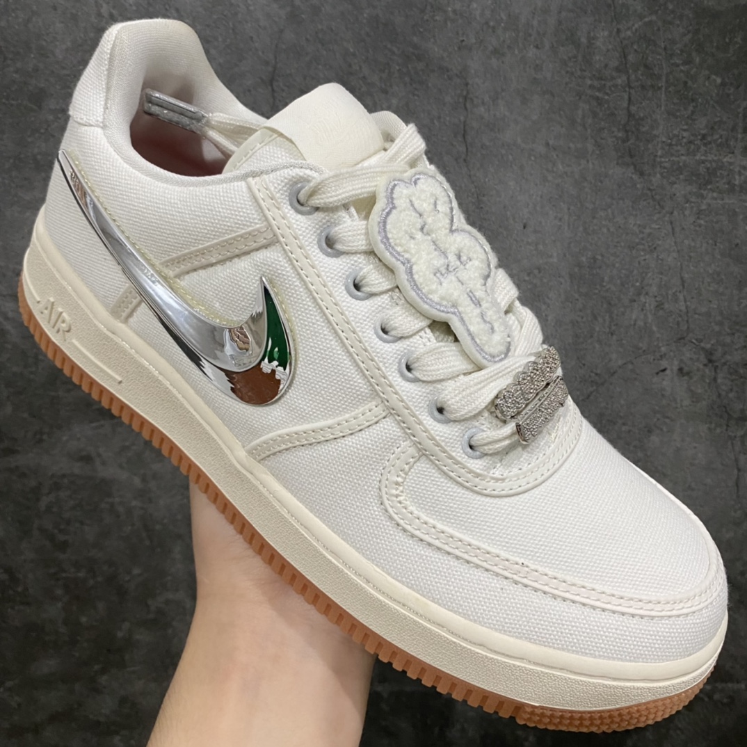 图片[3]-外贸纯原Travis Scott x Air Force 1 TS x AF1空军换勾米白 AQ4211-100 多轮补货 改进最终版本 原盒 原配件齐全 顶级品质 全部一比一同步原鞋 此款有米白和纯白两个配色 实拍为米白款 尺码：40-47.5-选品中心