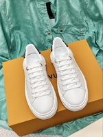 Louis Vuitton Skateboard Shoes White Unisex Cowhide Silk Spring Collection Fashion