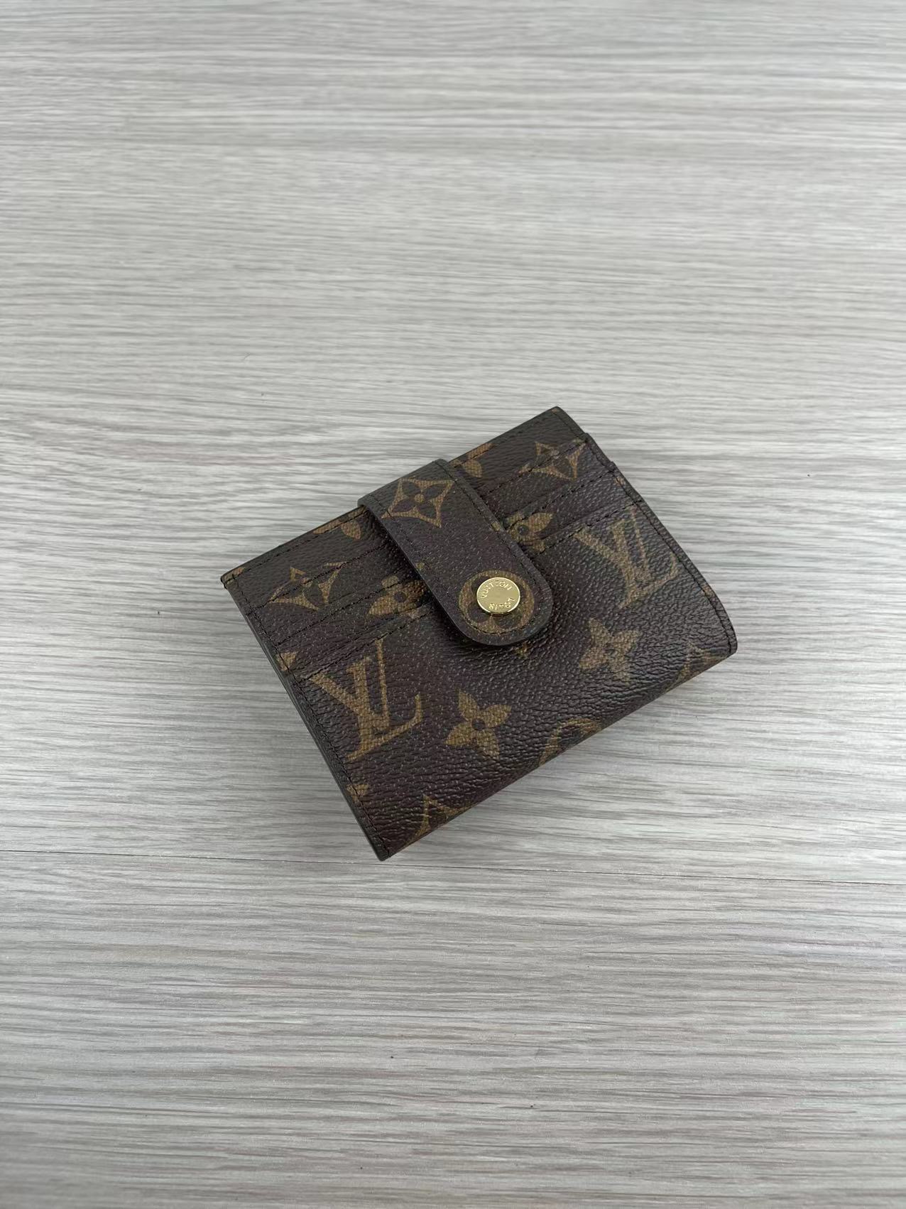 Front view of premium leather card holder