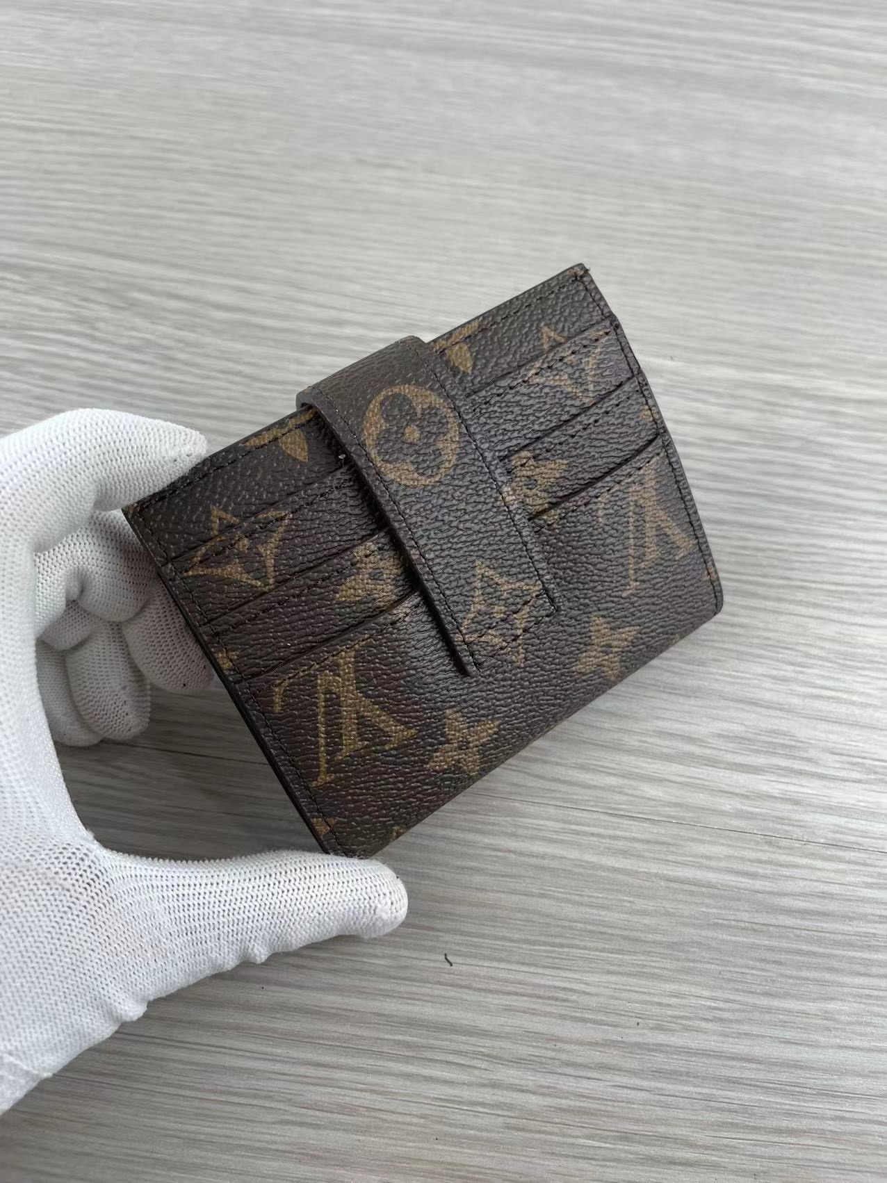 Close up of pink leather card holder texture