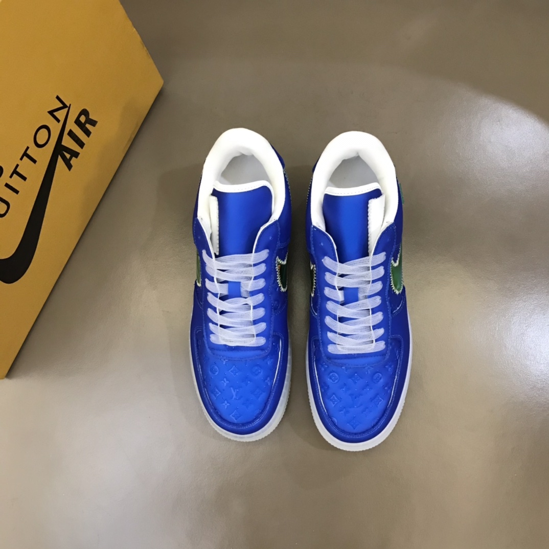 原单抽屉盒子Louis Vuitton  X Nike三方联名运动鞋 尽展未来主义格调.金属质感皮革搭配正绒面革饰边.L V 字母标注科技网格面料鞋舌,透明橡胶外底 鞋舌、后部和套索扣饰有 LV 字母 SIZE 39-45 户外司机驾车鞋 纯原正品