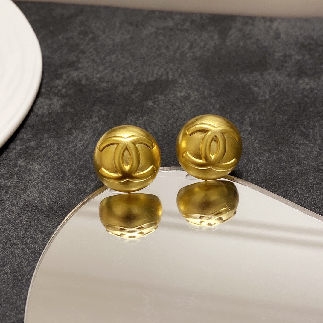 Chanel Jewelry Earring Gold Yellow 925 Silver Brass