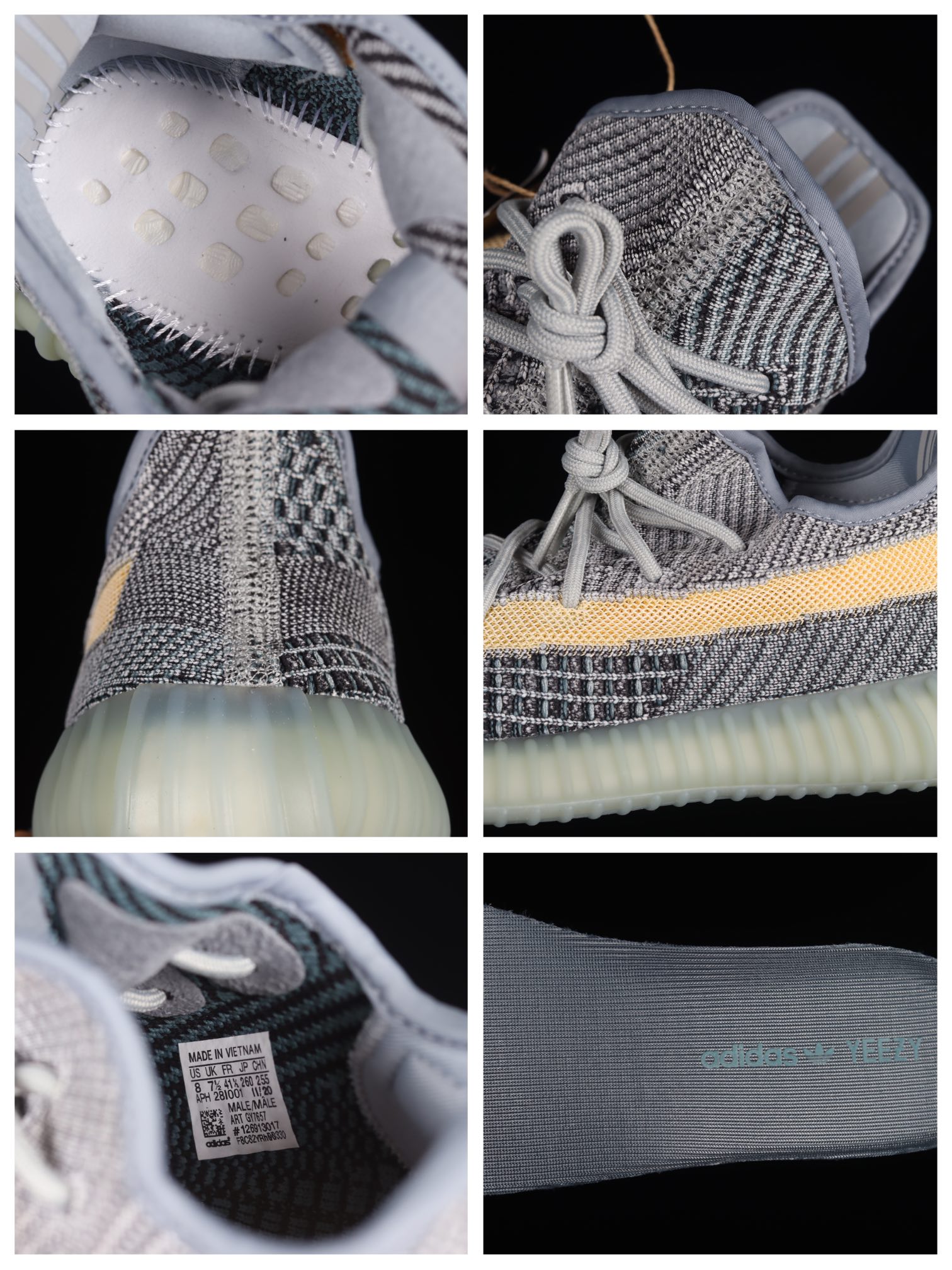 特价外贸版本AdYeezy350BoostV2“AshBlue”GY7657阿迪达斯椰子350二代全新镂