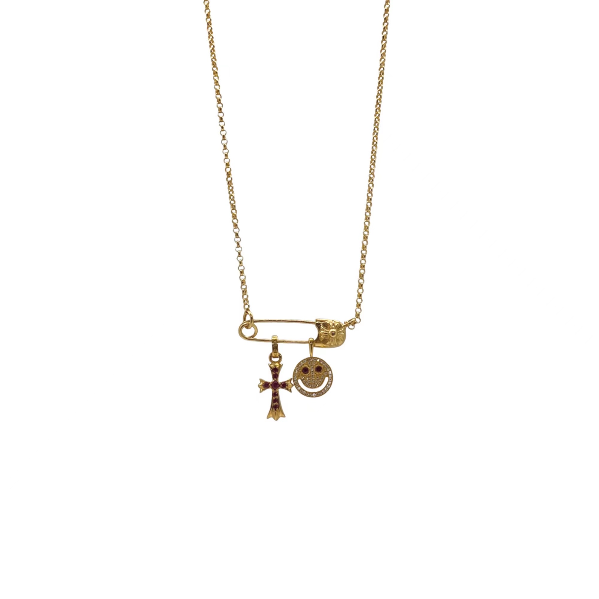 Custom Gold-Plated Diamond Setting, Necklace Pendant