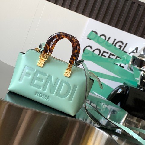 Fendi By The Way Bags Handbags Gold Green Calfskin Cotton Cowhide Polyester Mini