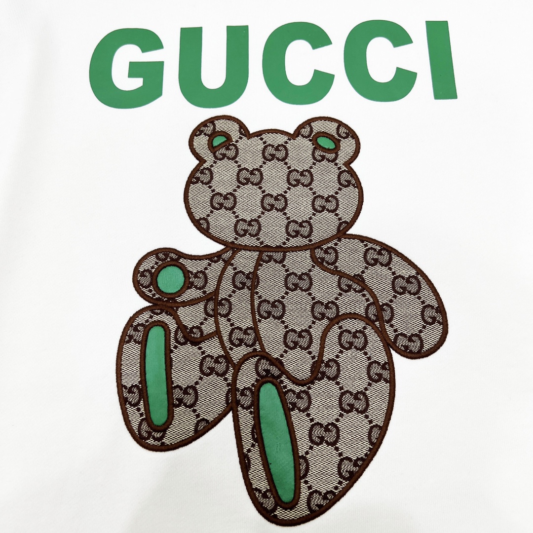 Gucci/古奇 22FW 小熊贴布字母LOGO圆领卫衣