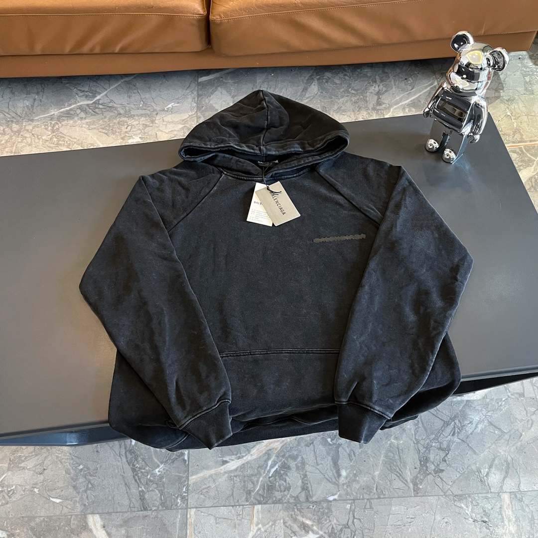 Balenciaga Kopieren
 Kleidung Kapuzenpullover Schwarz Drucken Unisex Baumwolle Oberteil mit Kapuze