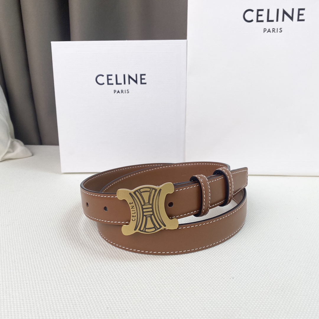 Celine新品立体浮标针扣女士腰带