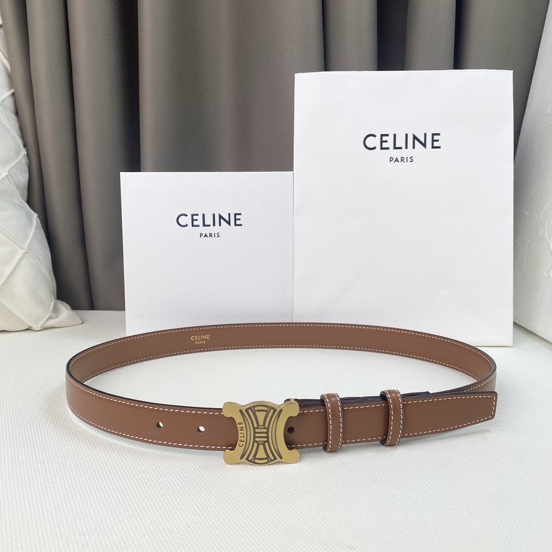 Celine新品立体浮标针扣女士腰带