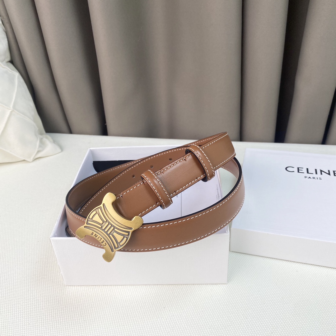 Celine新品立体浮标针扣女士腰带