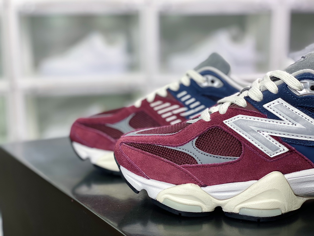 9060 ”Wine Red/Navy/Grey” series retro all-match running shoes U9060GBN