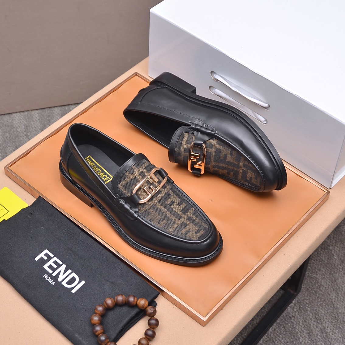 Fendi Men's Formal Leather Loafers, Italian Leather, Comfortable Rubber Sole 3 i1663354039 3490 1