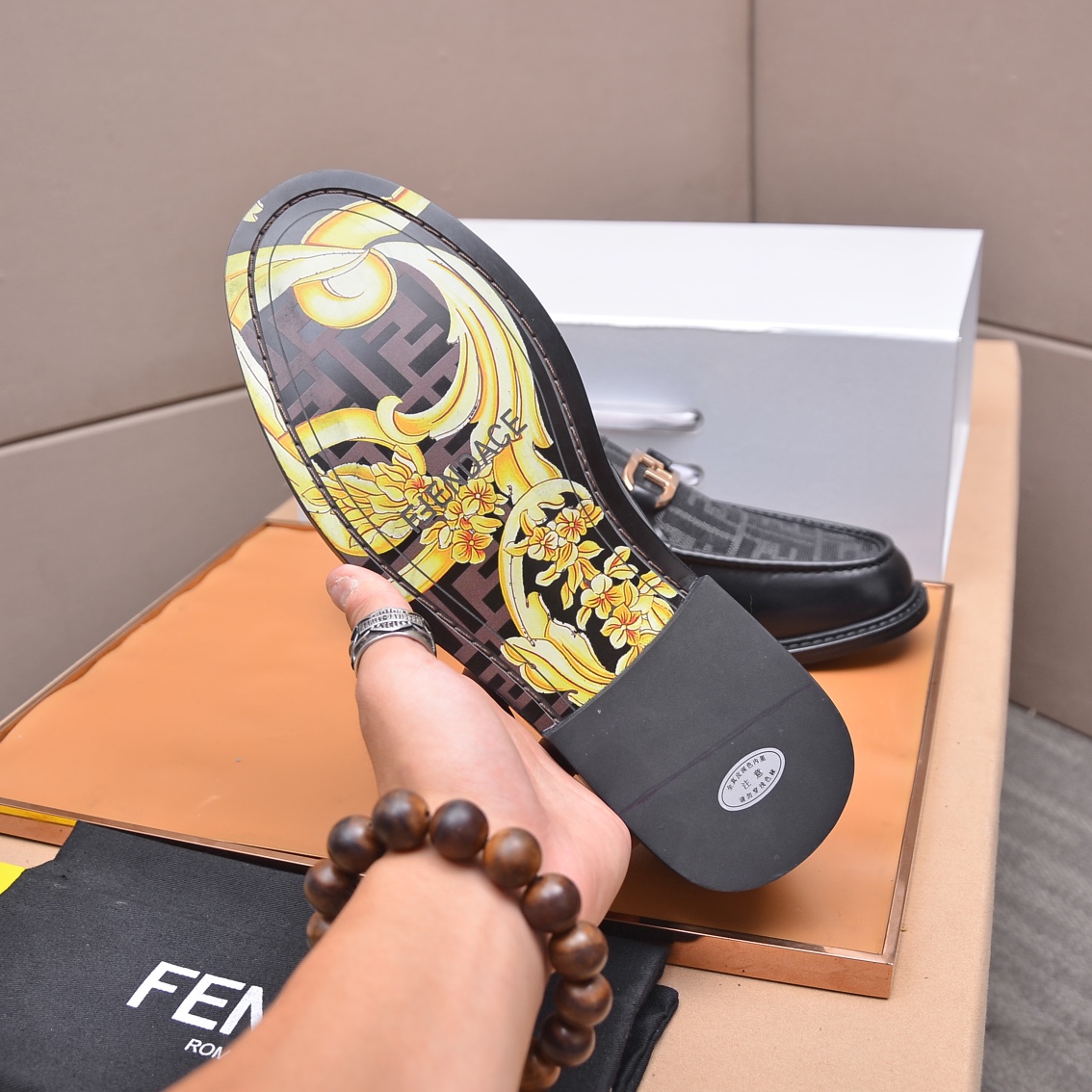 Fendi Men's Formal Leather Loafers, Italian Leather, Rubber Sole, Sizes 38-45 10 i1663354075 6823 8