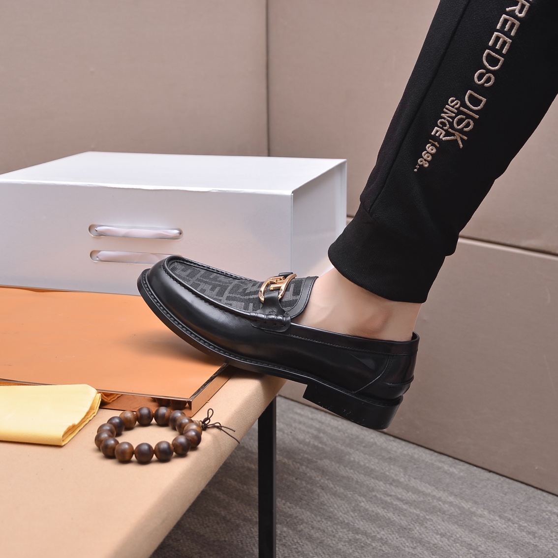 Fendi Men's Formal Leather Loafers, Italian Leather, Rubber Sole, Sizes 38-45 5 i1663354075 8684 3