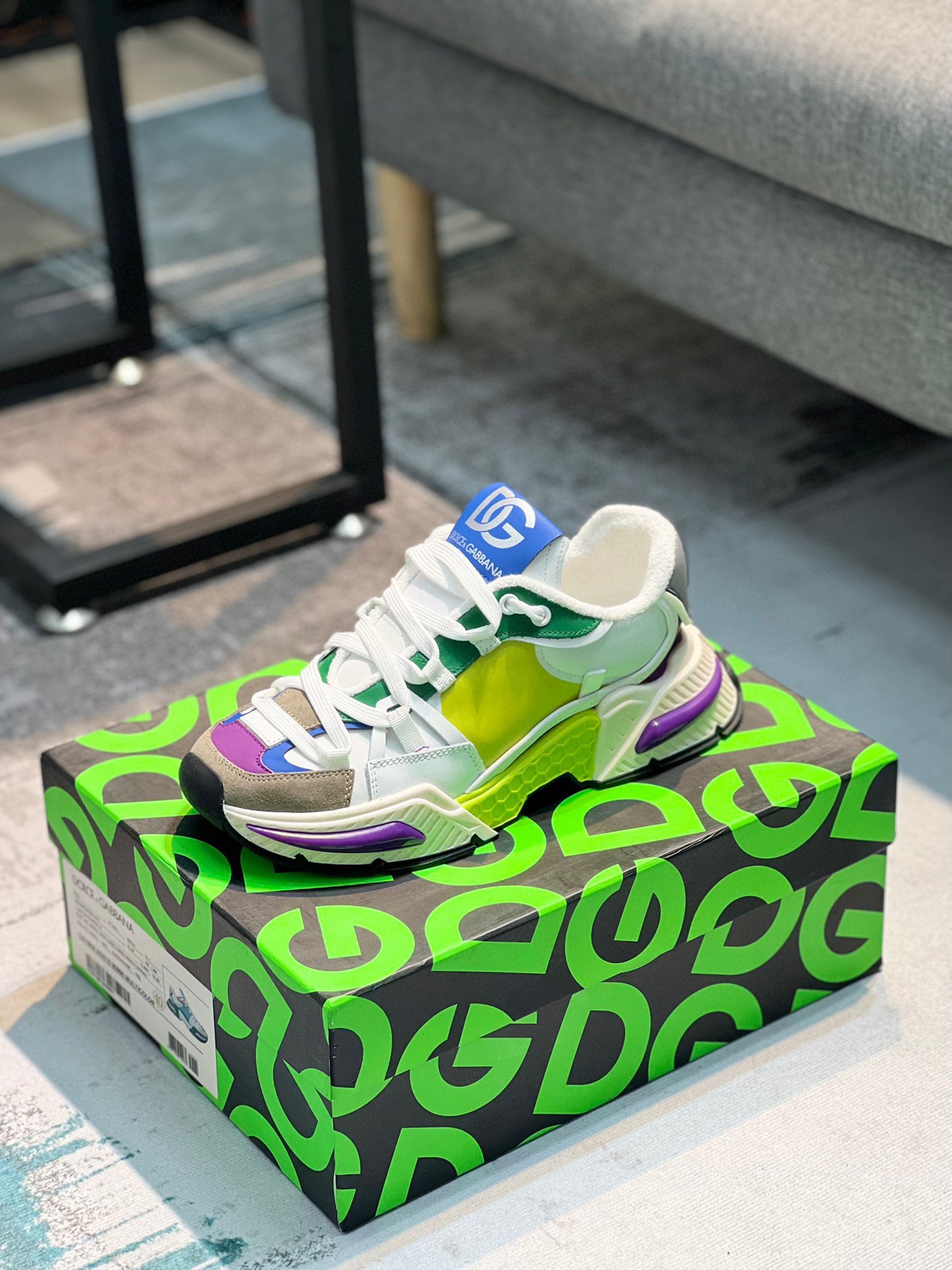 L5 Dolce & Gabbana 杜嘉班纳爆款2022春季情侣款,最真皮厚底拼色老爹鞋.毛巾内里真皮垫脚～做工完美,码数35-45、46定做,