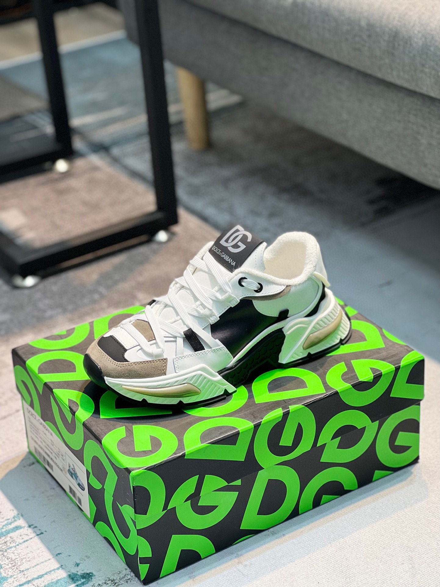 L5 Dolce & Gabbana 杜嘉班纳爆款2022春季情侣款,最真皮厚底拼色老爹鞋.毛巾内里真皮垫脚～做工完美,码数35-45、46定做,