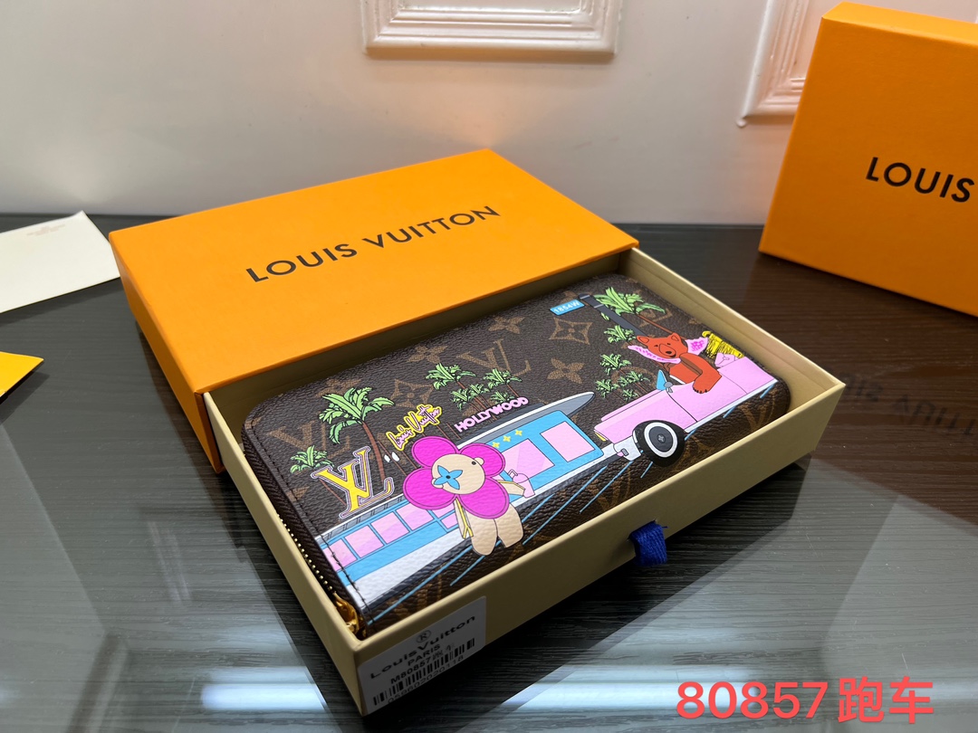 Luxury leather wallet, open