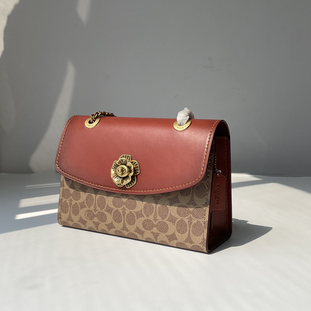 Coach ～纯原 COACH 蔻驰30585 山茶花Parker 系列链条包
