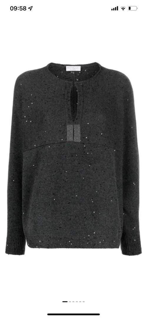 Brunello Cucinelli Embellished Cashmere Knit Top, Elegant and Comfortable 1 Brunello Cucinelli Embellished Cashmere Knit Top, Elegant and Comfortable