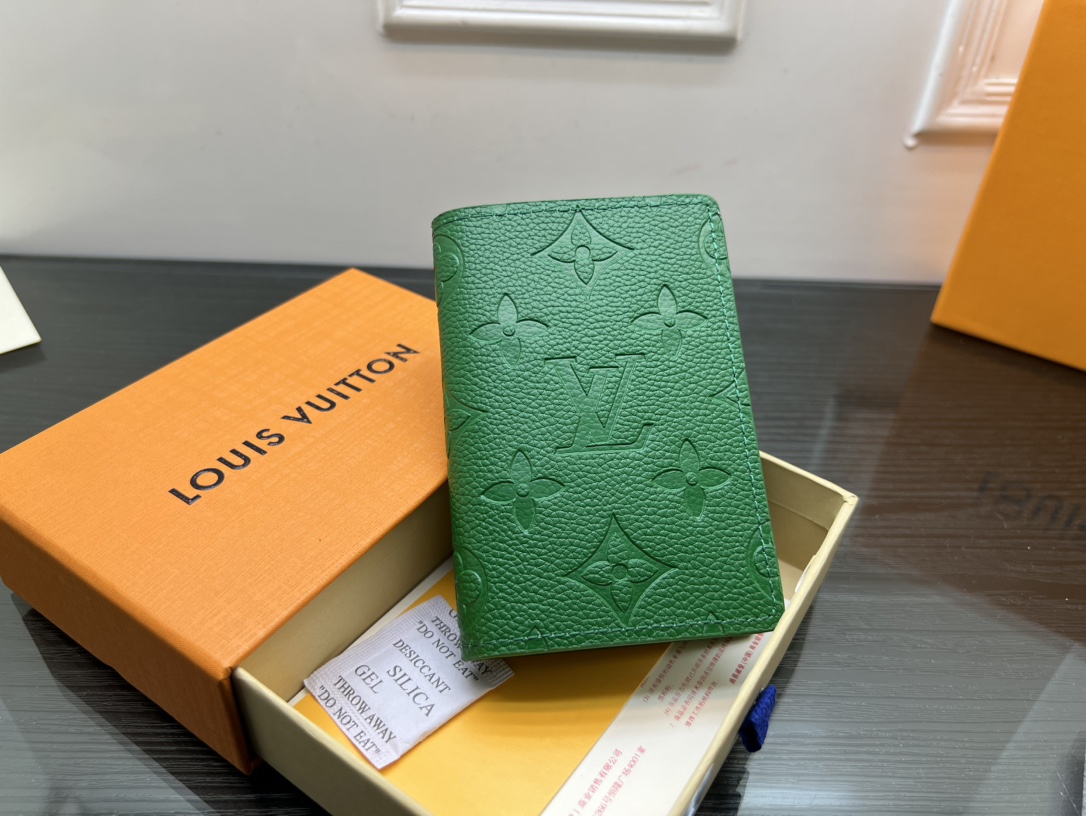 Close-up detail of premium leather card holder