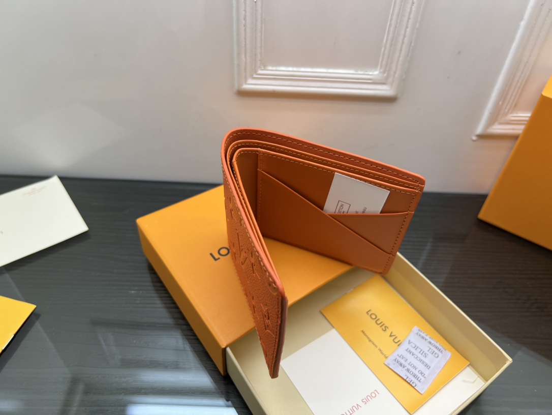 Wallet card slots close-up