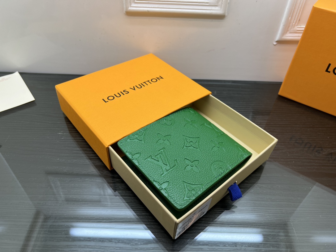 Classic leather bifold wallet open