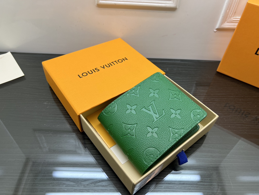 Classic leather bifold wallet front view