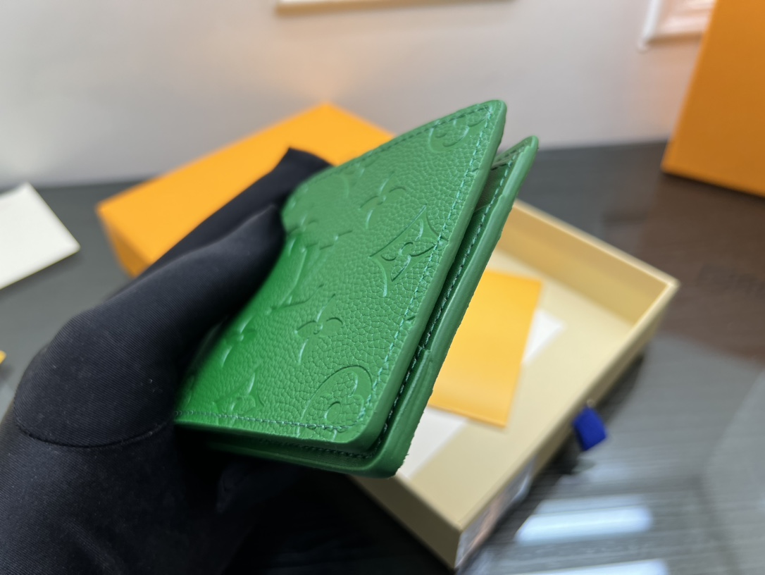 Leather texture on wallet close-up