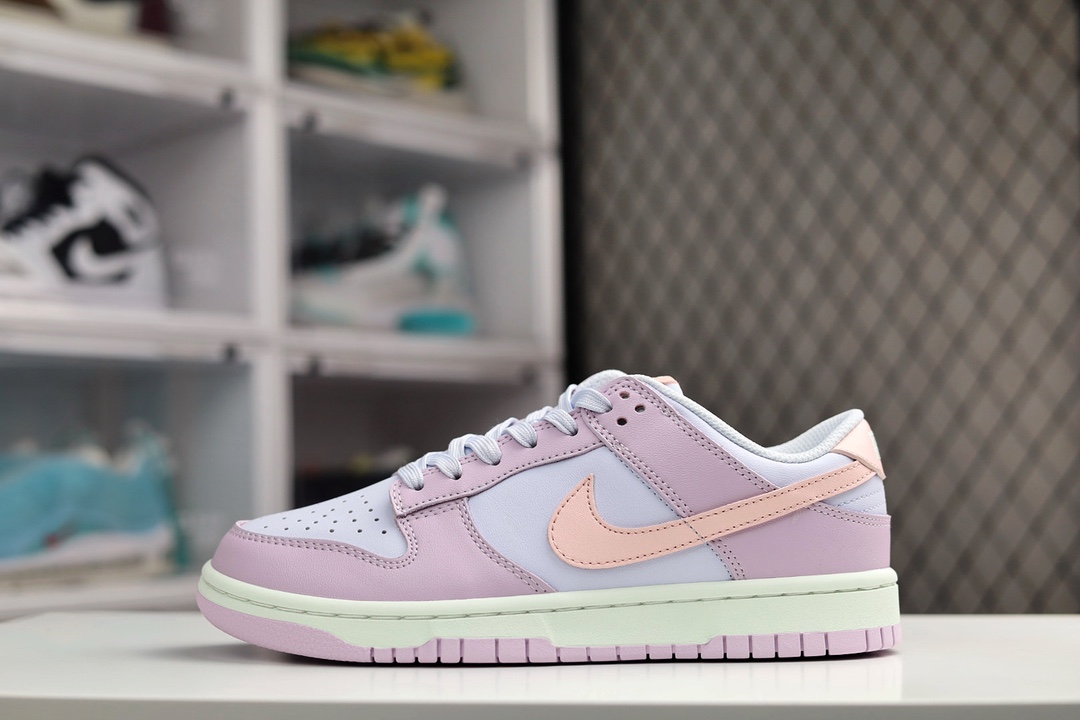 H0 Nk Dunk SB Low 粉紫 大厂纯原出品 实拍首发原装头层材料 独家版型蒸餾加工 帶來的是更好的视觉和脚感体验 大厂纯原品质出货 清洁度 电绣工艺 皮料切割干净无任何毛边 细节完美
