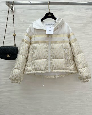 Dior Clothing Down Jacket Gold Embroidery