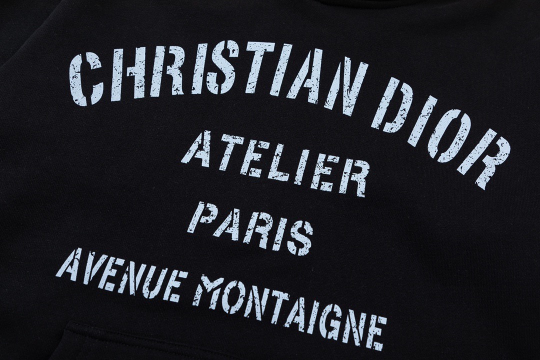 260 迪奥Dior新款做旧效果“CHRISTIANDIOR”标志连帽卫衣