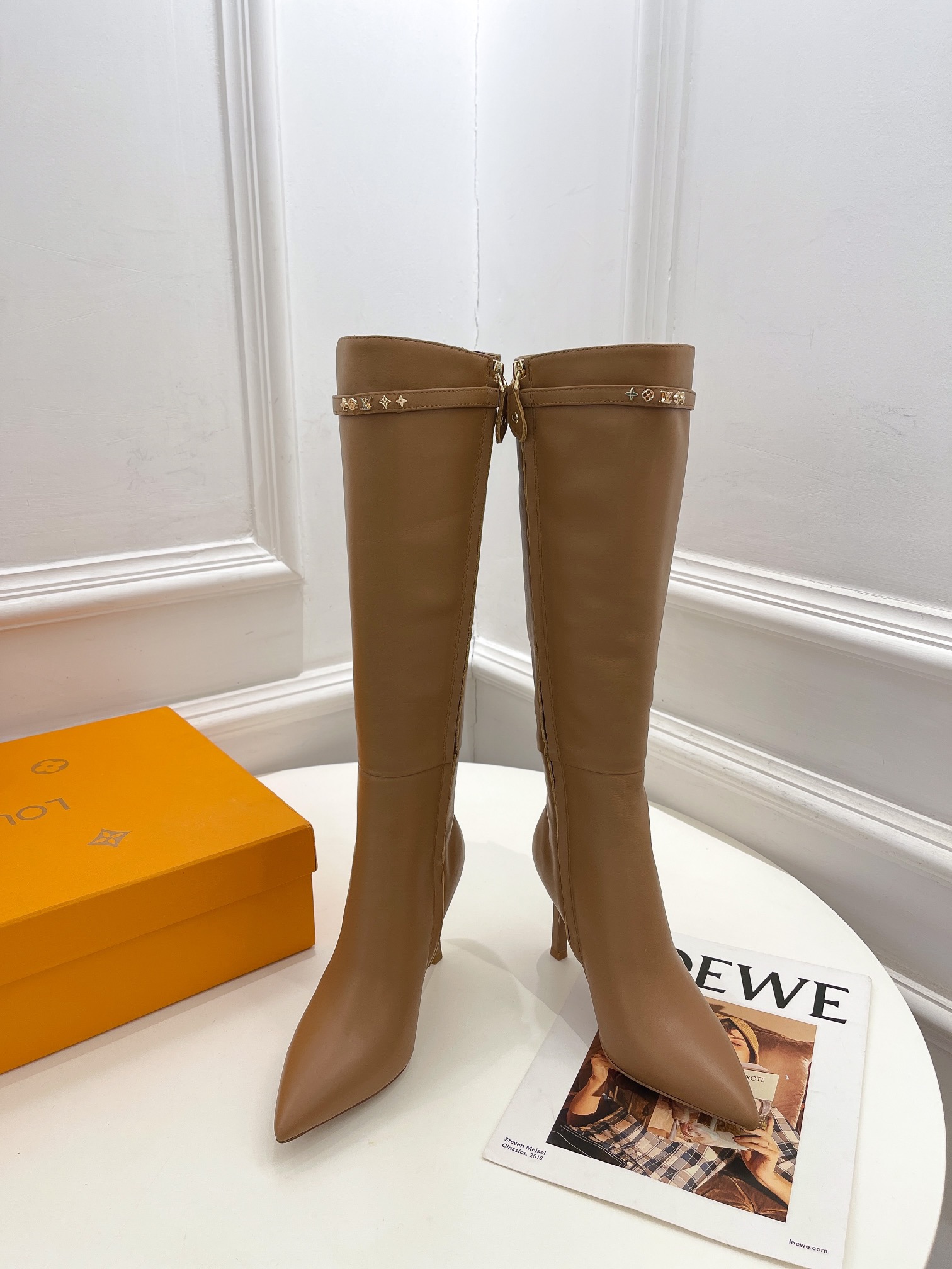 Louis Vuitton Long Boots Calfskin Cowhide Genuine Leather Sheepskin Fall/Winter Collection Vintage