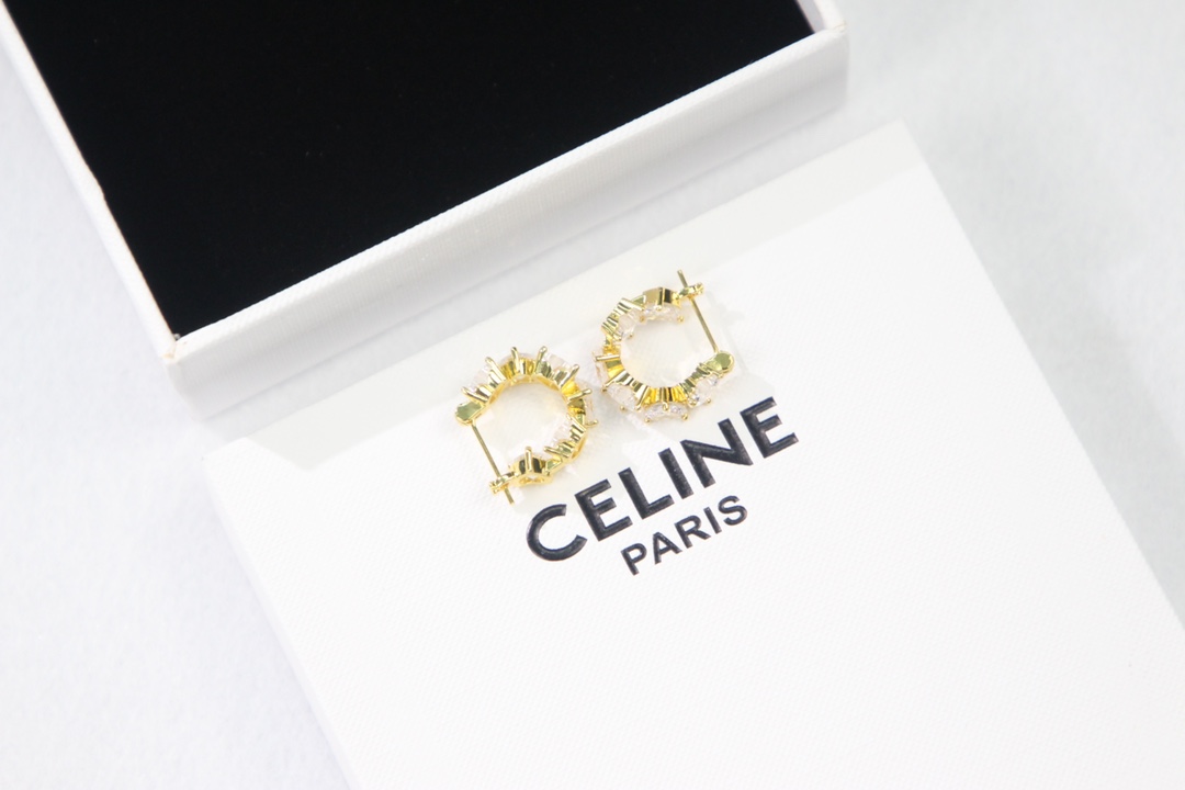 Celine Jewelry Earring Gold Yellow Brass Fashion