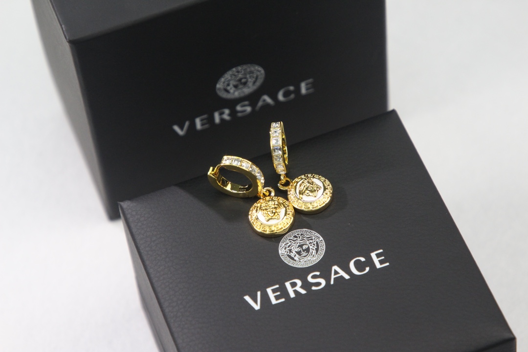 Versace Replica
 Jewelry Earring Gold Yellow 925 Silver Brass