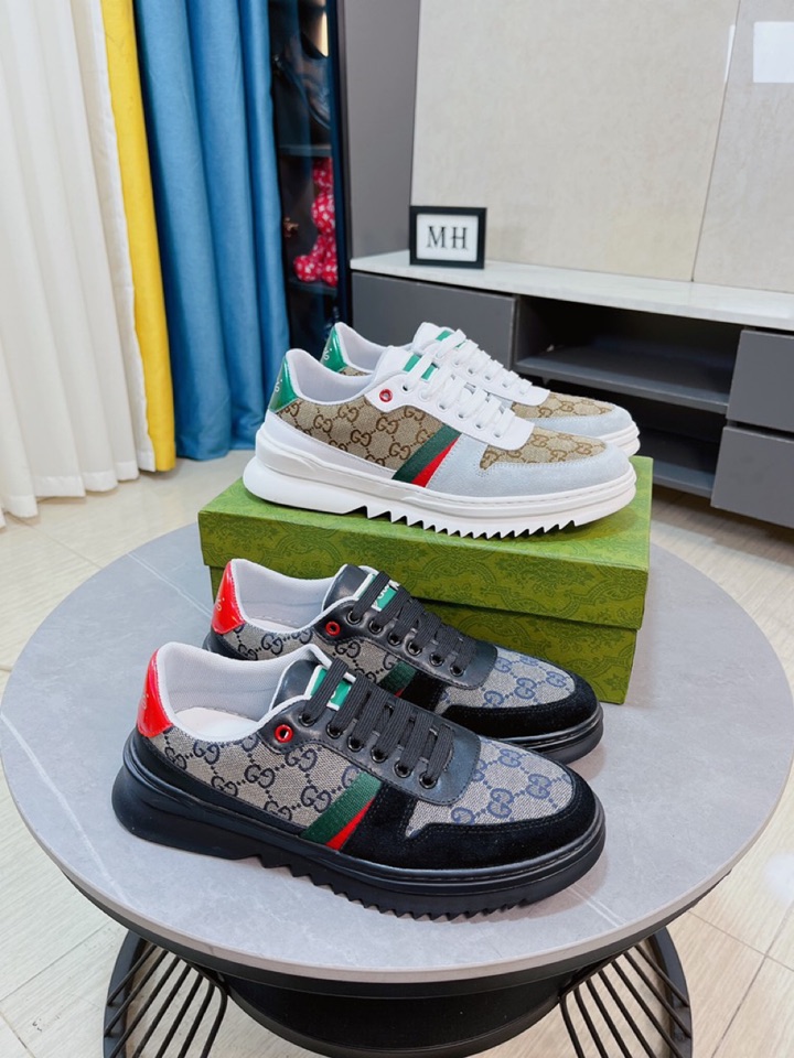 I5 Gucci  古奇 系带休闲男鞋抢先上市，材料做工完胜市场所有版本 最高品质出货头层牛皮配进口原版穿孔材料真皮内里，私模软质大底，上脚舒适度高、进口专用材料凸显品牌独特魅力 ，高端定制 38一44