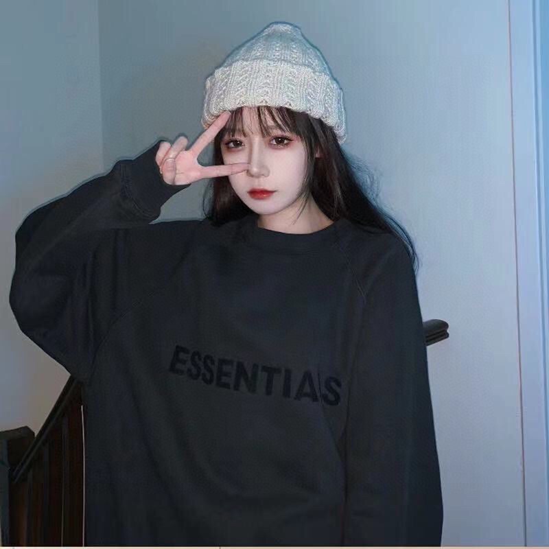 120 FEAR OF GOD 复线 ESSENTIALS 新款胸前压胶字母插肩袖圆领卫衣