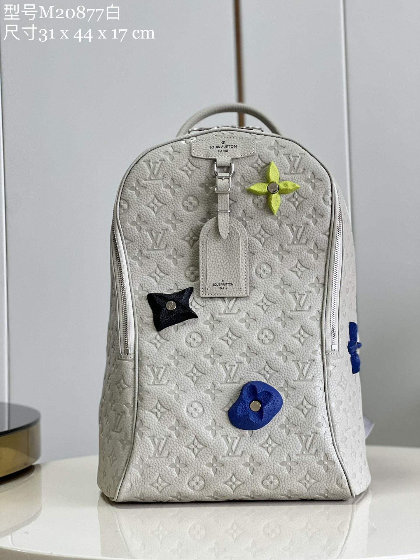 Louis Vuitton Bags Backpack Handbags Blue White Taurillon Cowhide Fall/Winter Collection M20877