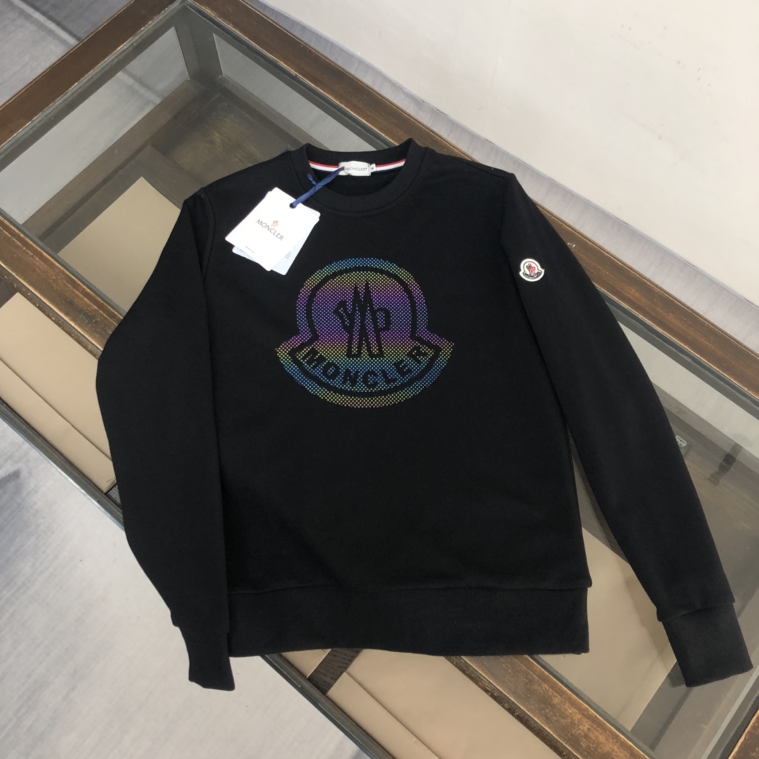 Designer Wholesale Replica
 Moncler Clothing Sweatshirts Black White Unisex Cotton Fall/Winter Collection Casual