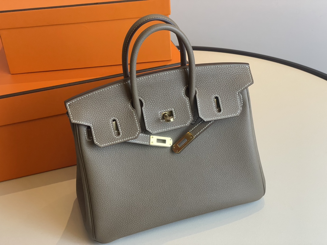 Hermes Birkin 1:1
 Bags Handbags Elephant Grey Bronzing Gold Hardware