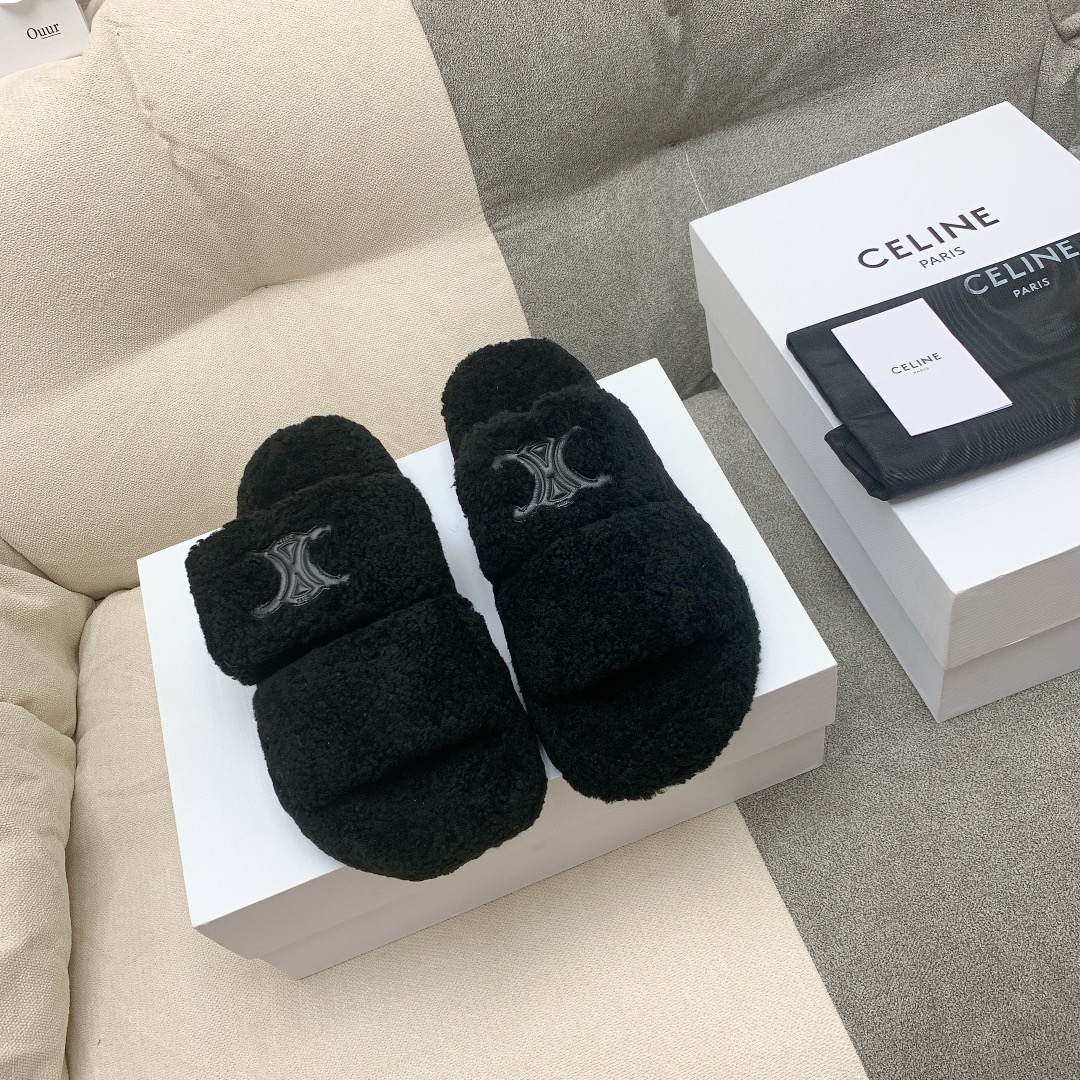 Celine Shoes Slippers Fashion Replica
 PU Sheepskin TPU Wool Spring/Summer Collection