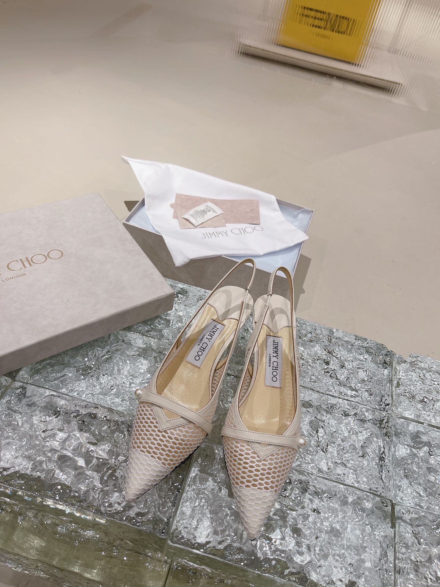 JIMMY CHOO ハイヒール サンダル バックストラップサンダル ポインテッドトゥパンプス クリスタルストラップ+輸入シープスキン フルグレインクリスタルシープスキン