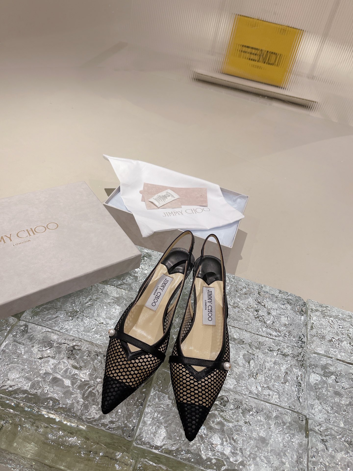 JIMMY CHOO ハイヒール サンダル ストラップサンダル ポインテッドトゥパンプス クリスタルストラップ+輸入シープスキン フルグレインクリスタルシープスキン