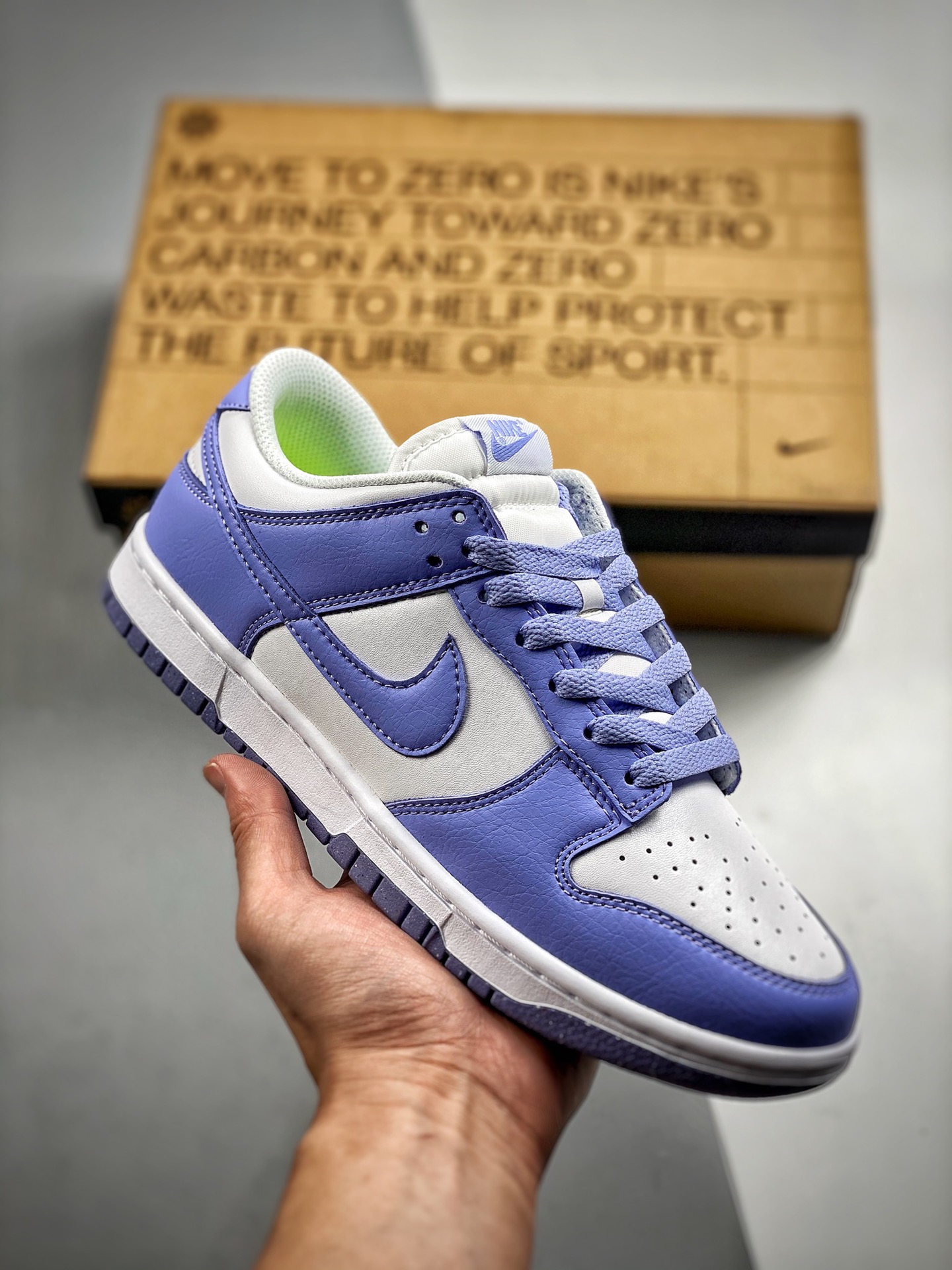 Núcleo 4 Nk Dunk SB Low blanco y púrpura, material reciclable, producción original de fábrica grande, lanzami…