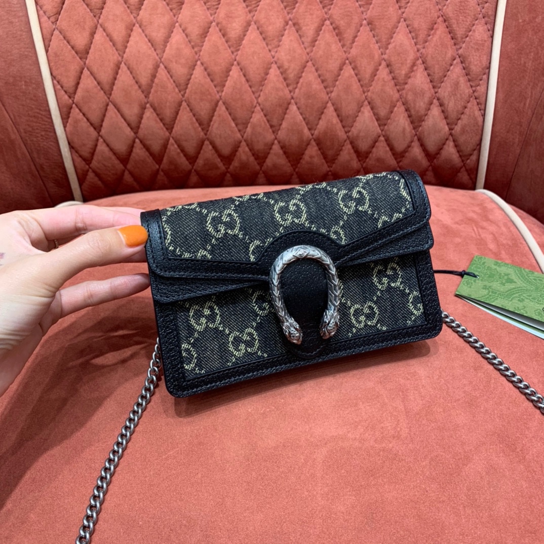 Gucci Dionysus Bolsos cruzados y bandoleras Réplica de todos los diseñadores
 Negro Hardware oro Piel vaca Cuero Mini