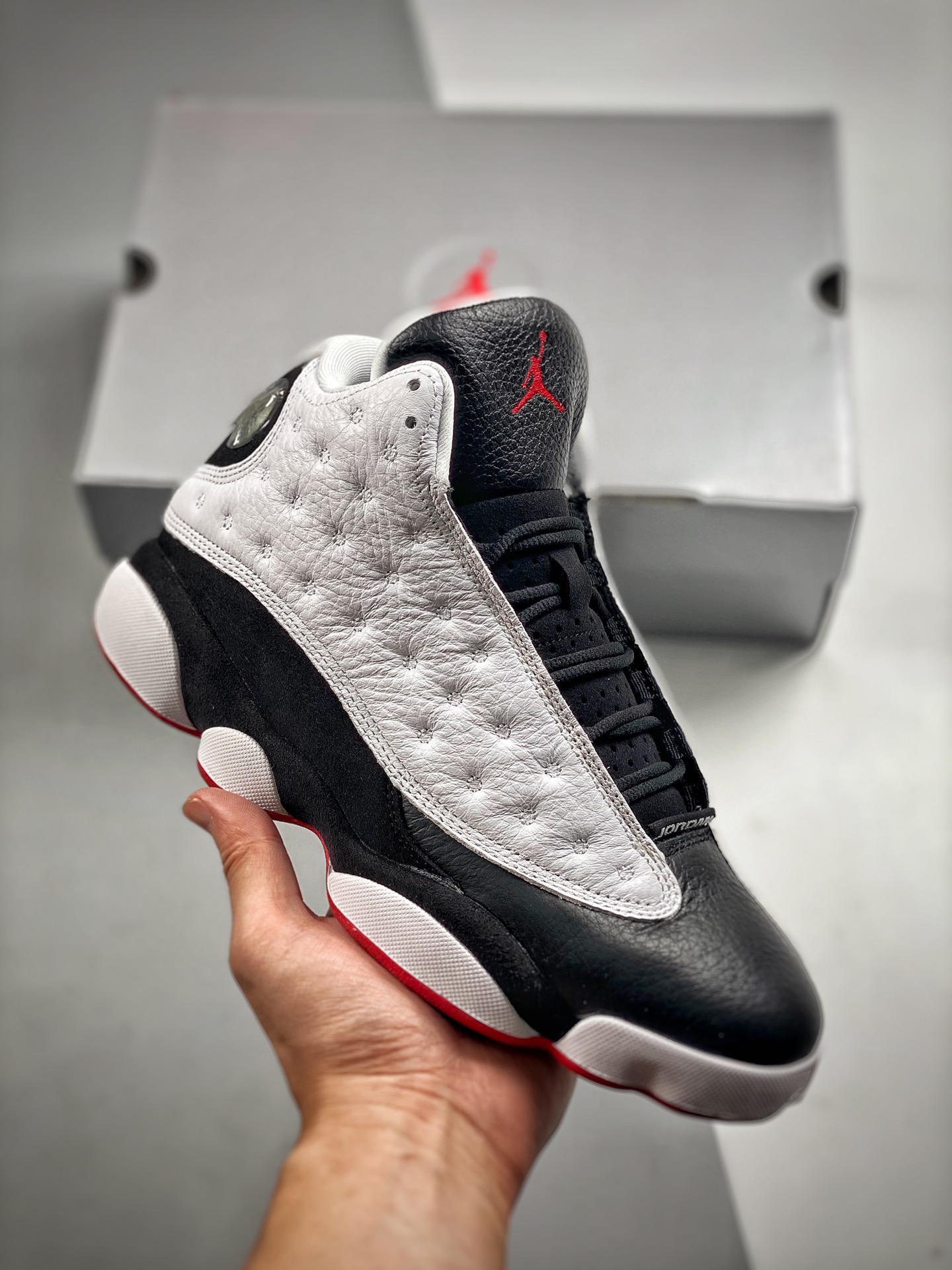 Núcleo 7 Air Jordan 13 Retro panda placa de carbono original de fábrica #cuero de grano荔枝 de primera capa de …
