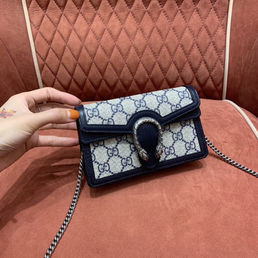 Gucci Dionysus Imitación
 Bolsos cruzados y bandoleras Azul Hardware de oro Piel vaca Cuero Cloruro polivinilo Mini